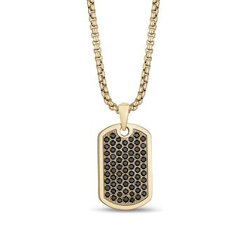 Stone Set Dog Tag Pendant