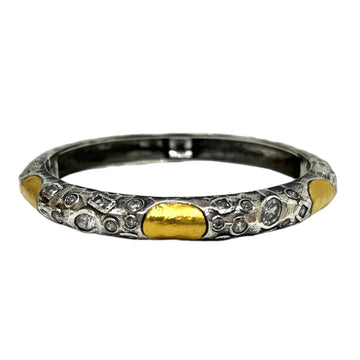 Vintage Silver Hammered Coin Bangle
