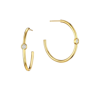 Bezel Hoop Earrings