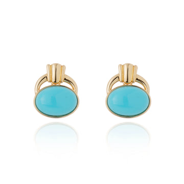 Oval Stone Earring