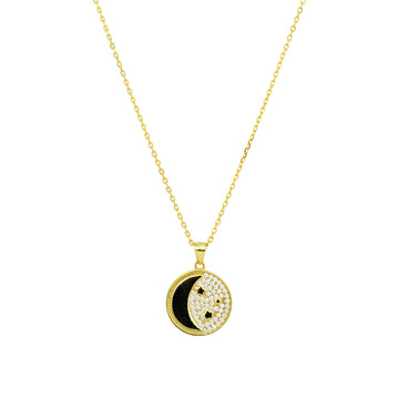 Half Moon Pave Necklace