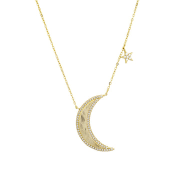 Celestial Moon & Dangling Star Necklace