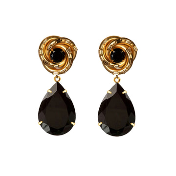 Swirl Black Onyx Earrings