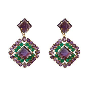 Amethyst & Green Onyx Earrings