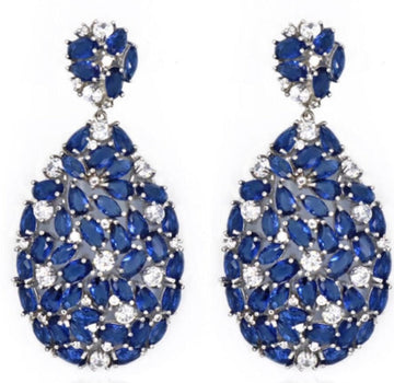 Blue Drop Silver Earring