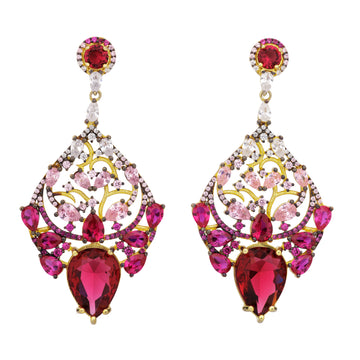 Ruby Tassle Drop Earring