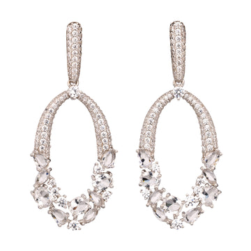 Oval Pave Drop Earring