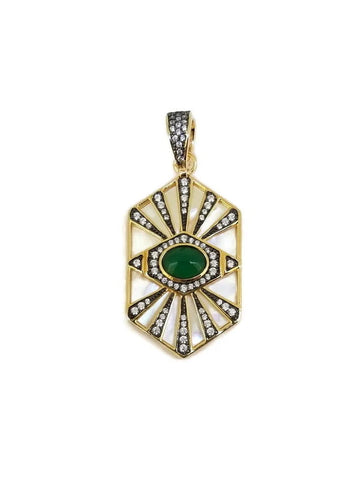 Green Agate Eye Pendant