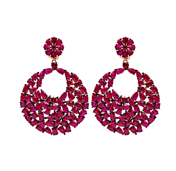 Ruby Crystal Statement Earrings