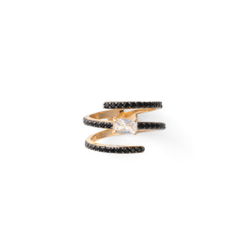 Black and Gold Swirl Ring