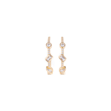 Pave Shapes Hoop Earring