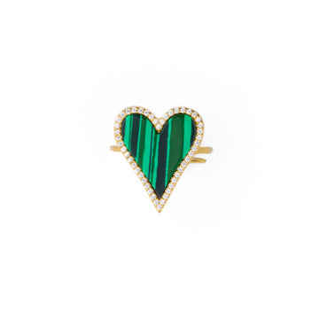 Malachite & Mother of Pearl Heart Ring
