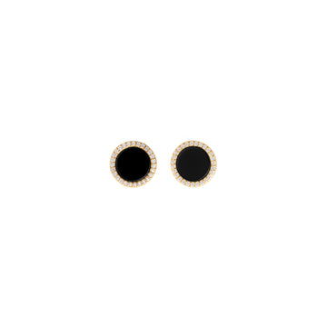 Round Pave Stud Earrings