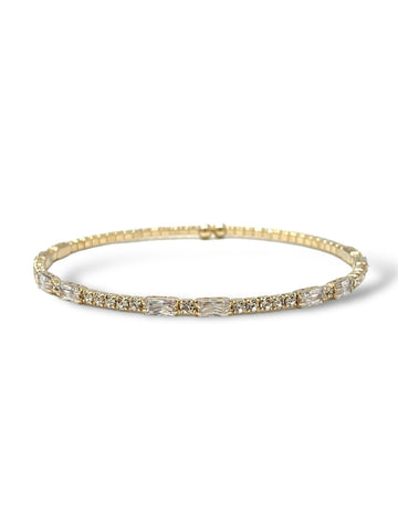 Baguettes Cut Thin Bracelet