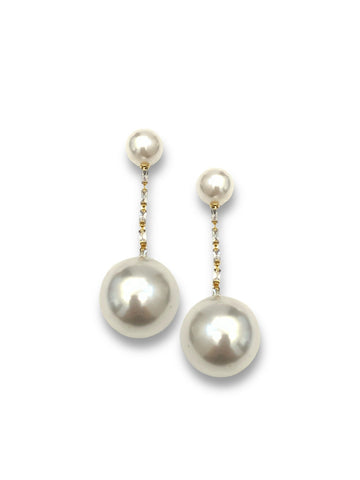 Double Pearl Drop Earring