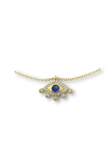 Blue Sapphire Eye Drop Necklace