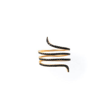 Black/Gold Swirl Snake Ring