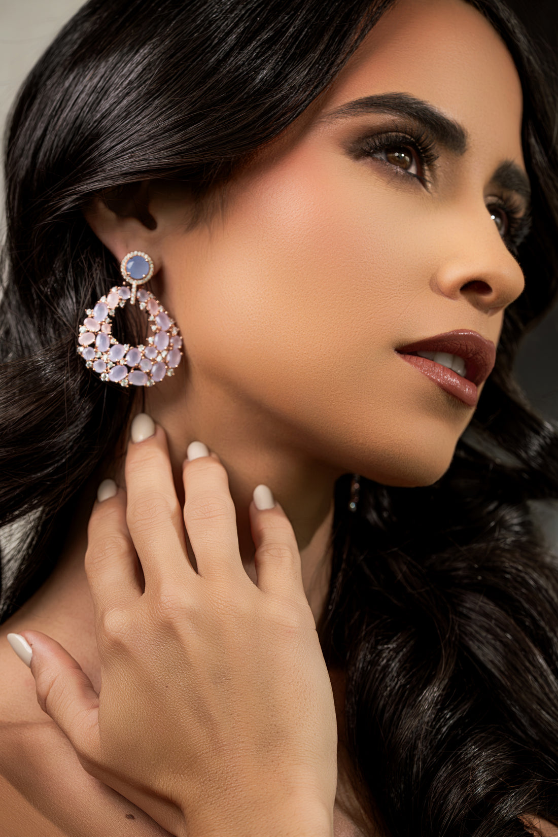 Pink Agate Earring