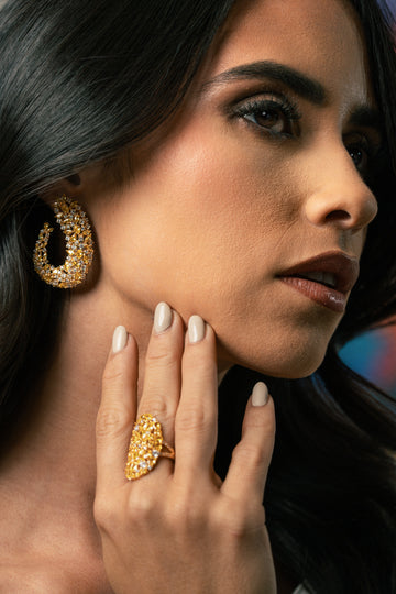 Yellow/Gold Swirl Earring
