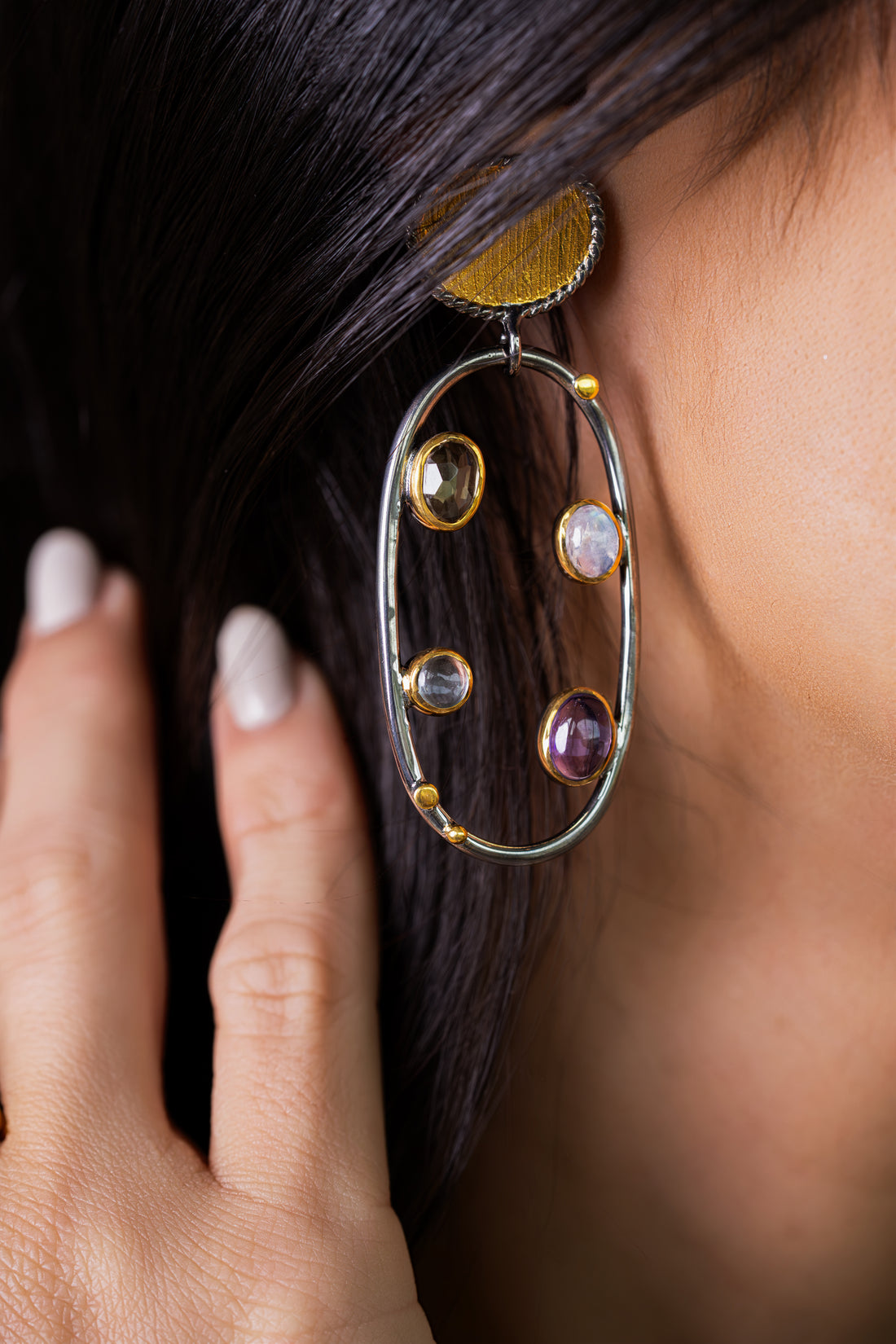 Natural Stones Drop Earring