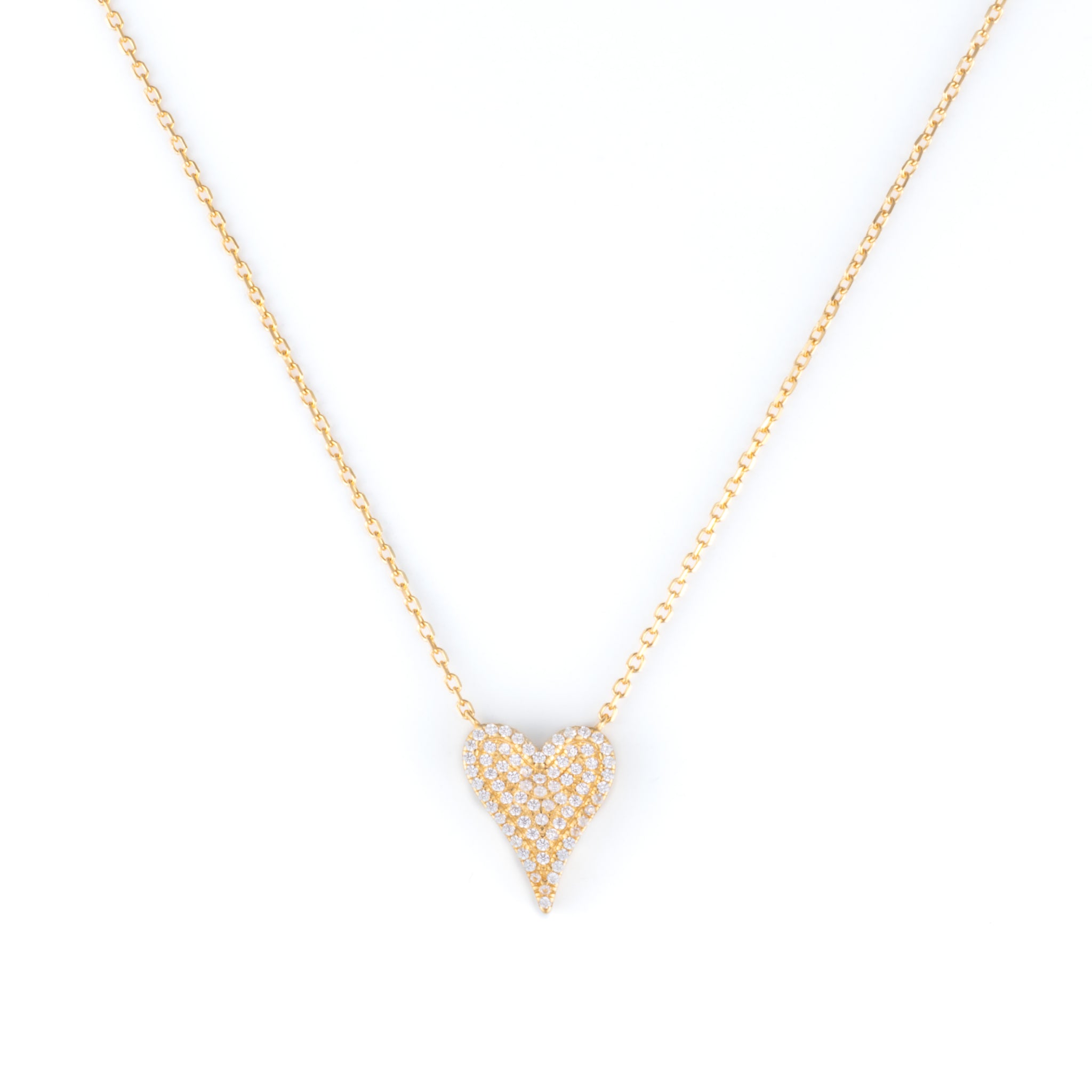 Pave Rim Heart Necklace