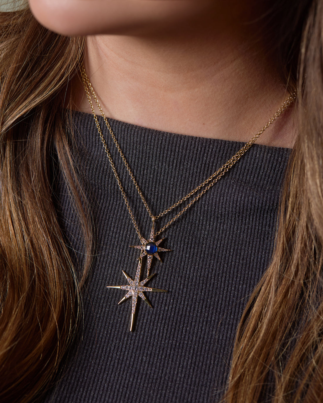 Sapphire Star Pave Necklace