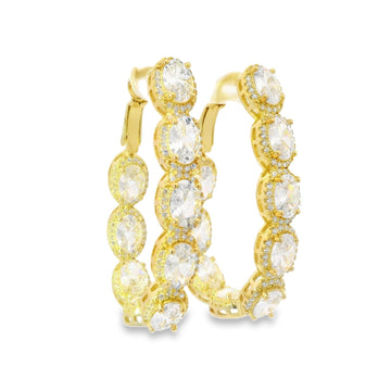 Oval Stone Hoops