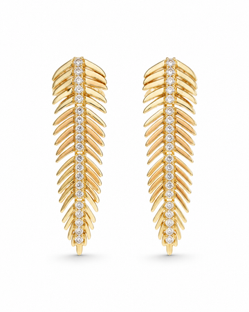 Gold Feather Earring