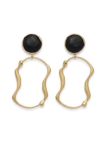 Black Resin Dangle Earrings