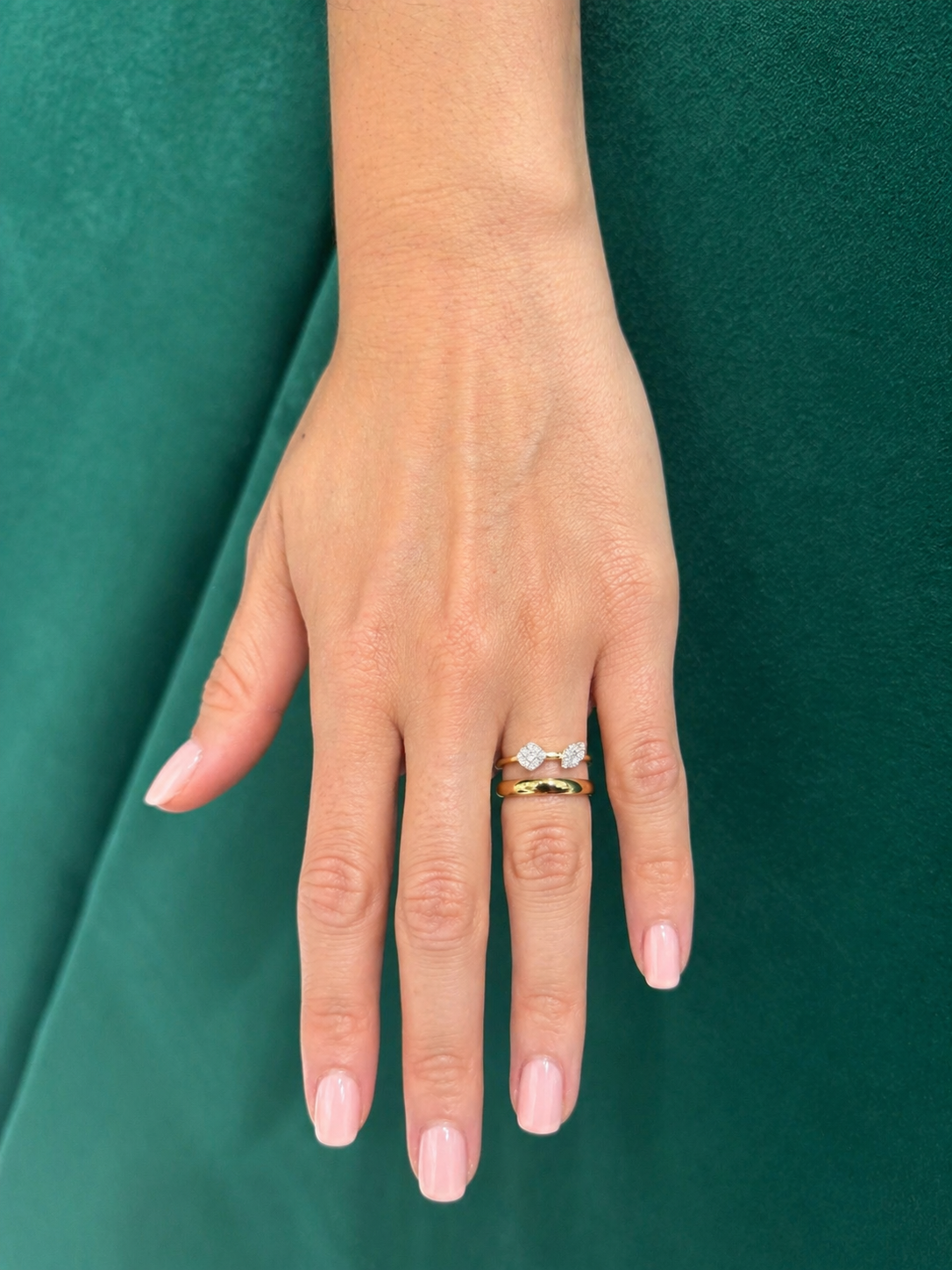 Duo Pave Ring Band