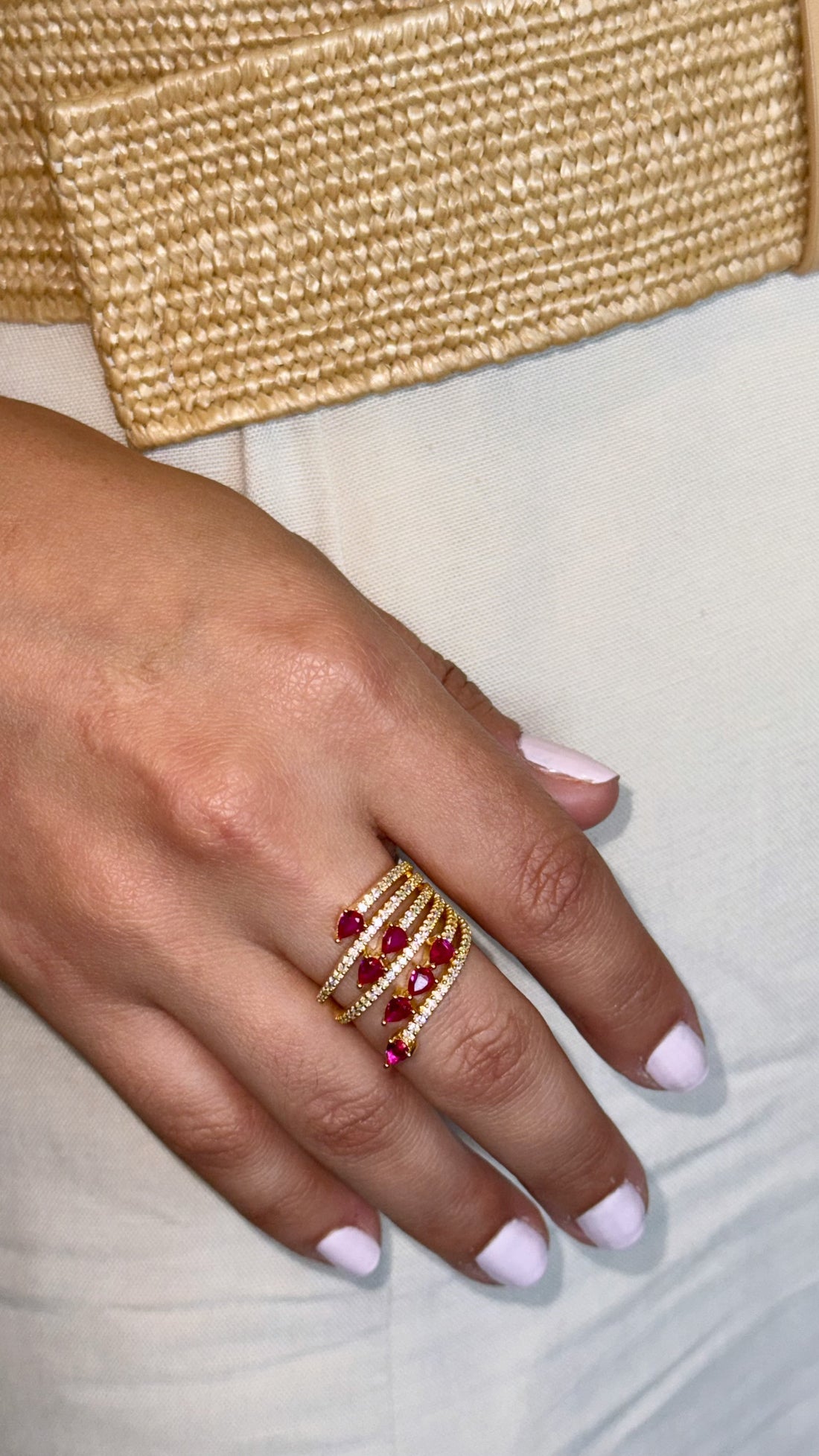 Ruby Gold Swirl Ring