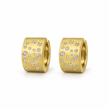 Gold Pave Huggies