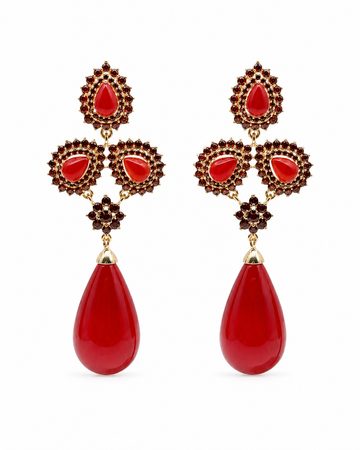 Red Agate Earring