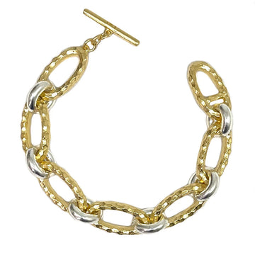 Two-Tone Hammered Chain Bracelet