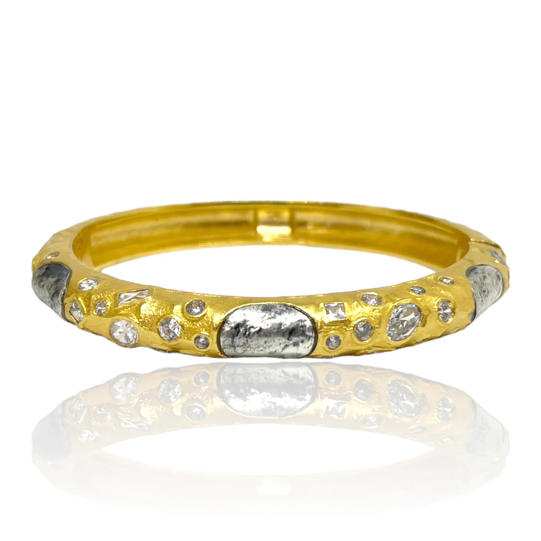 Vintage Silver Hammered Coin Bangle