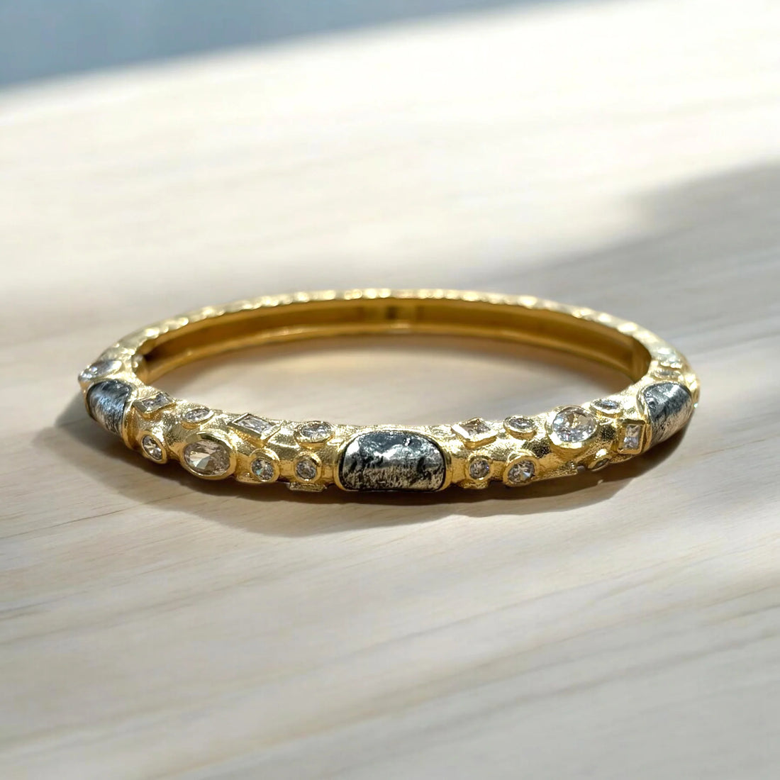 Gold Hammered Bangle