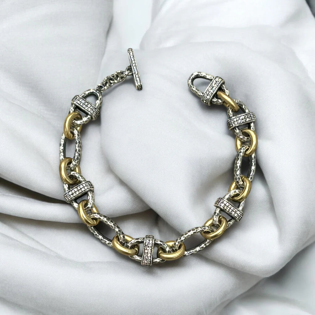 Link Hammered Bracelet