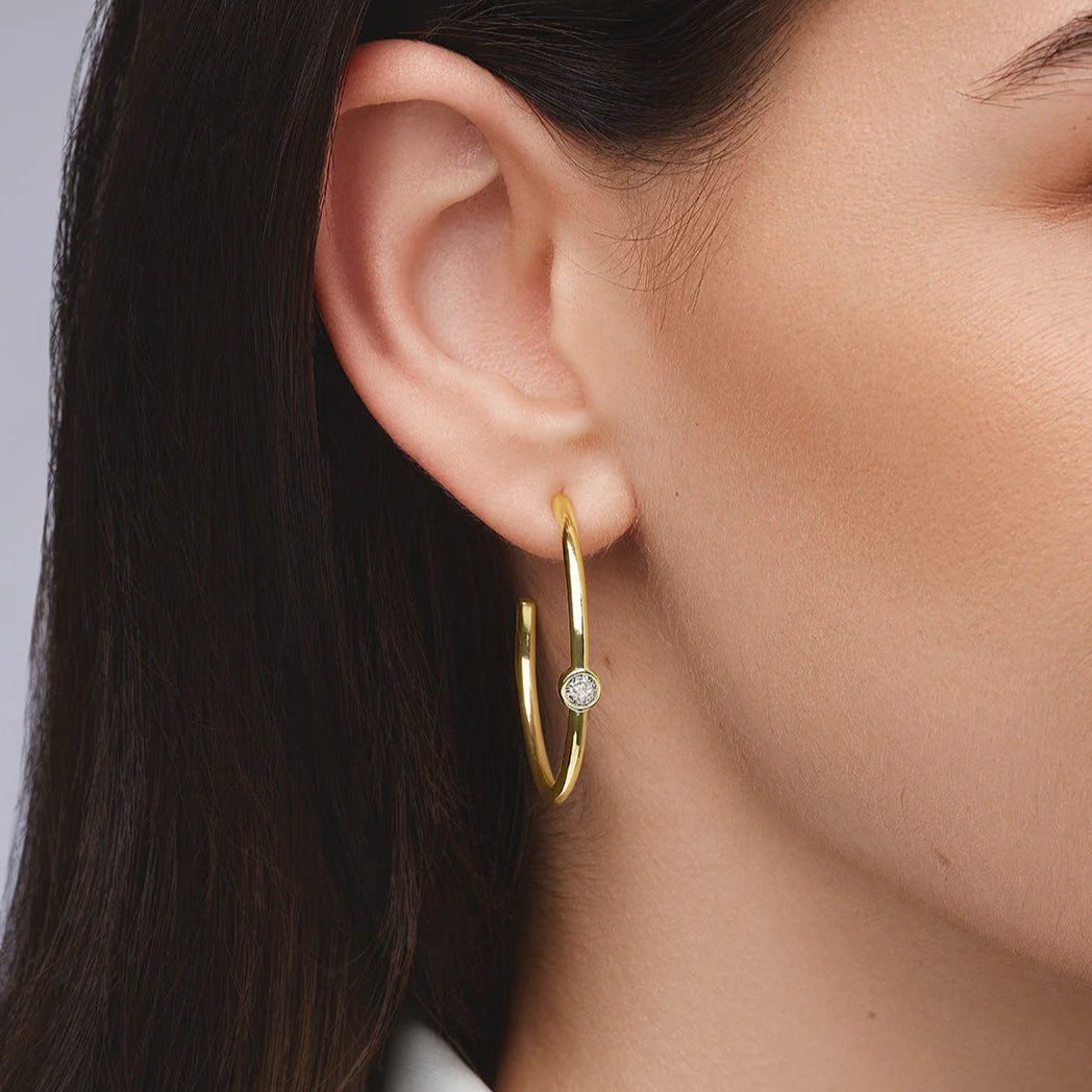 Bezel Hoop Earrings