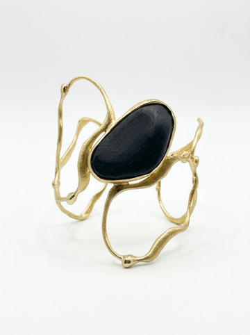 Black Resin Bangle Bracelet
