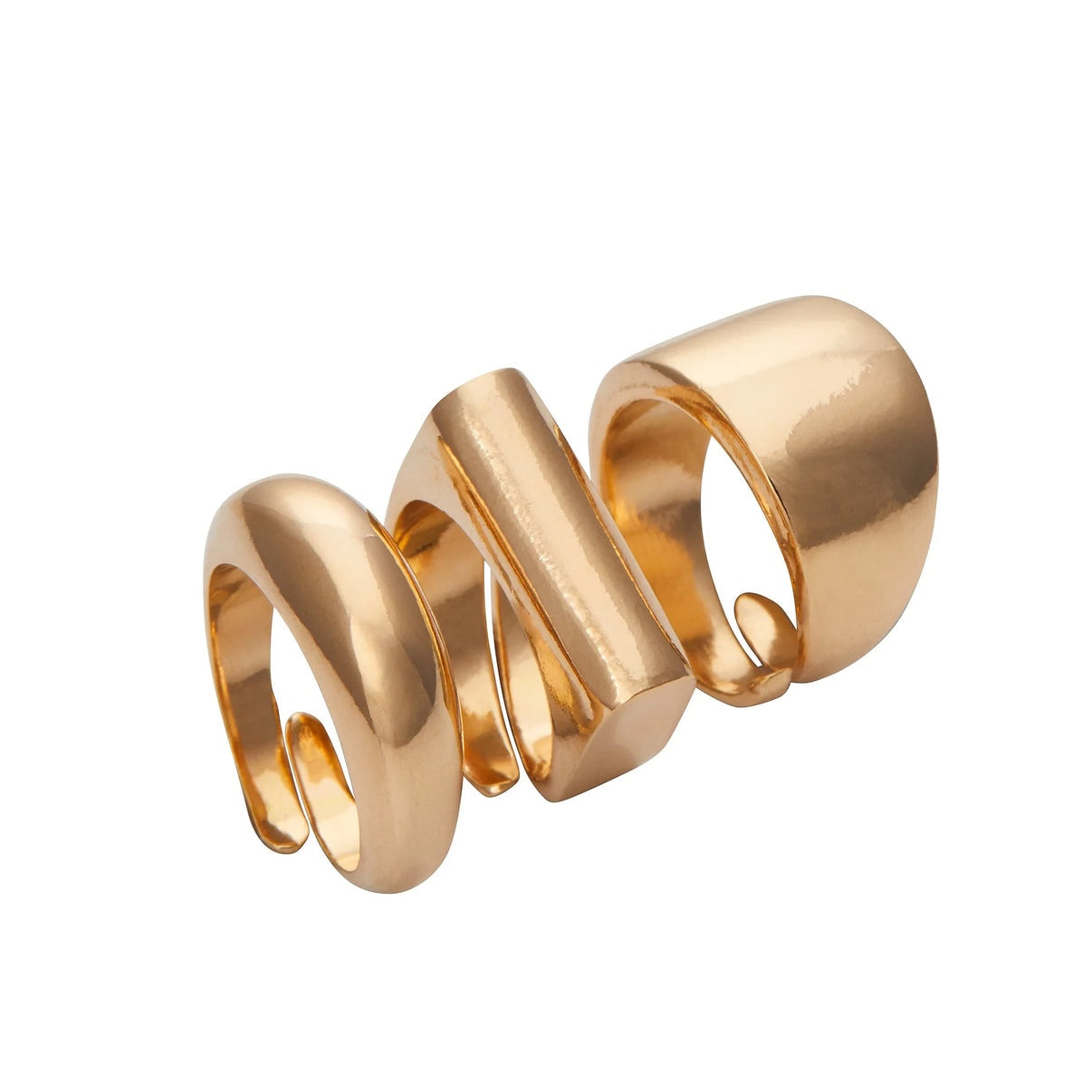 Gold Trio Stack Ring Set