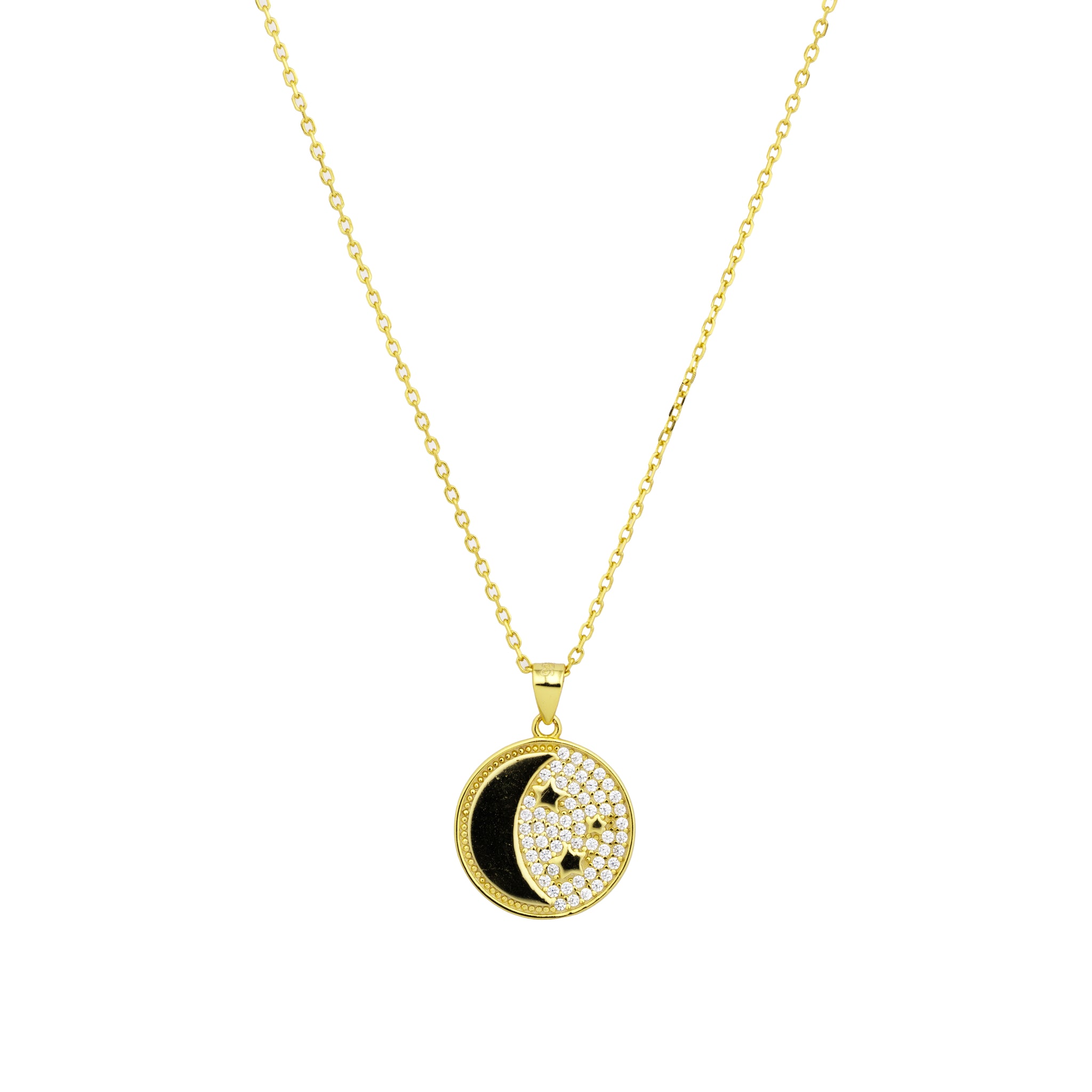 Half Moon Pave Necklace