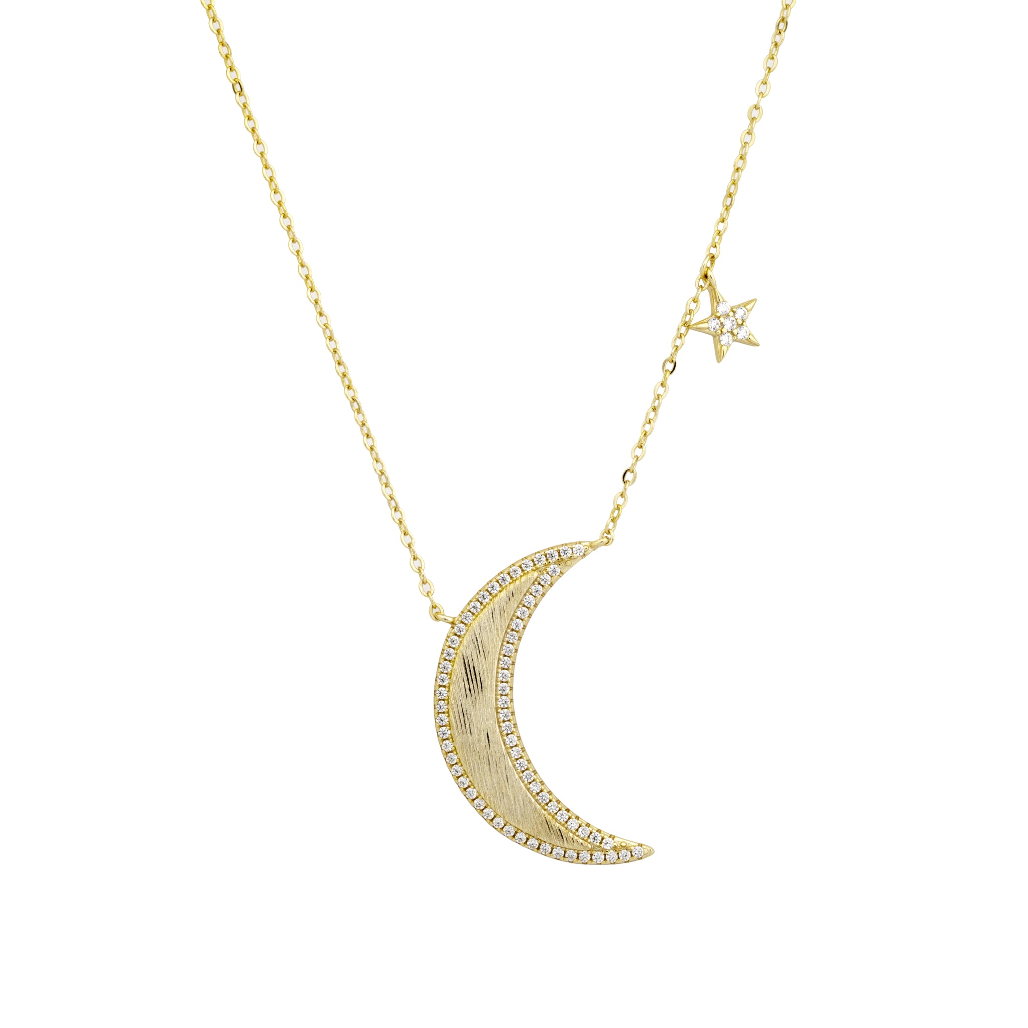 Celestial Moon & Dangling Star Necklace