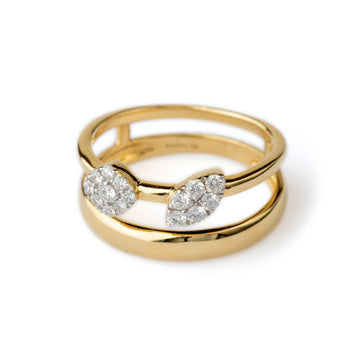 Duo Pave Ring Band