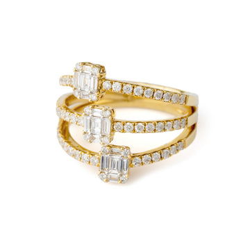 Triple Baguettes Ring Band