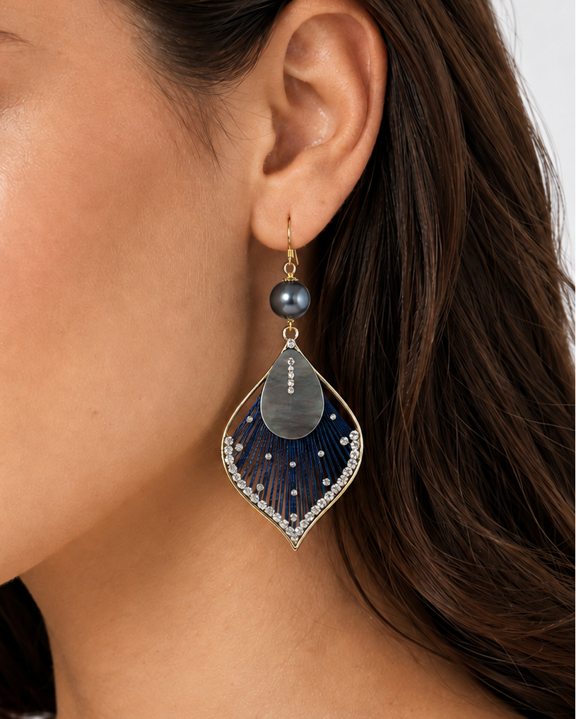 Blue/Gray MOP Earring