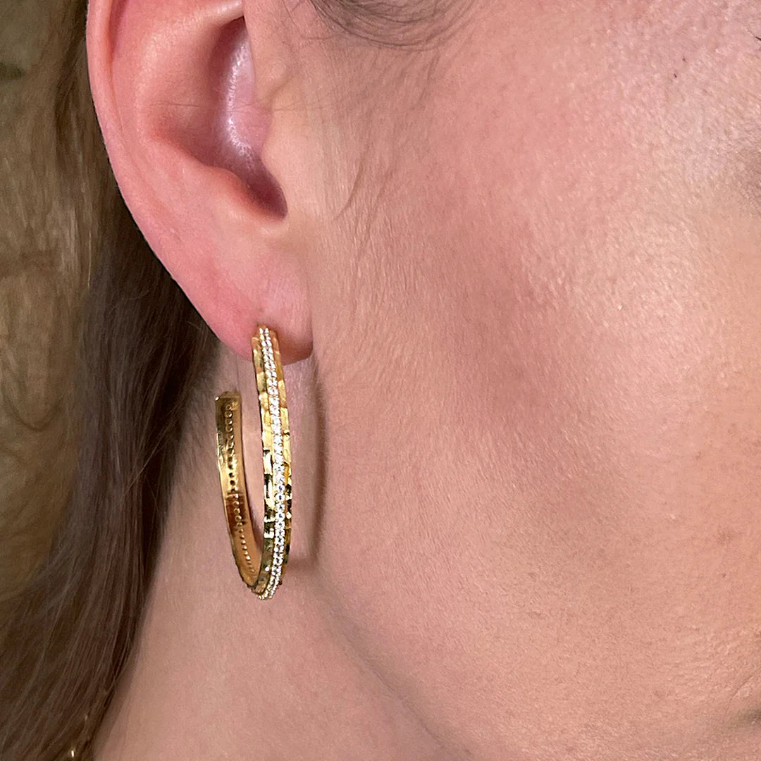 Vintage Crystal Hoops