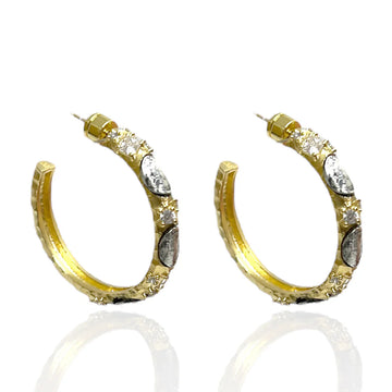 Gold Mixed Metal Hoops
