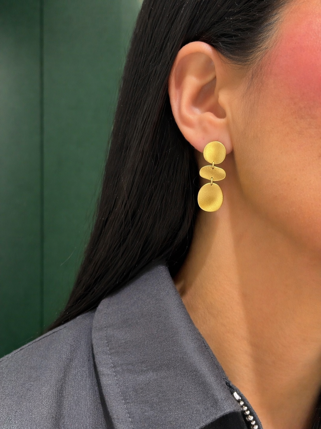Triple Coins Earring
