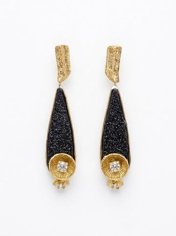 Black White Crystal Earrings