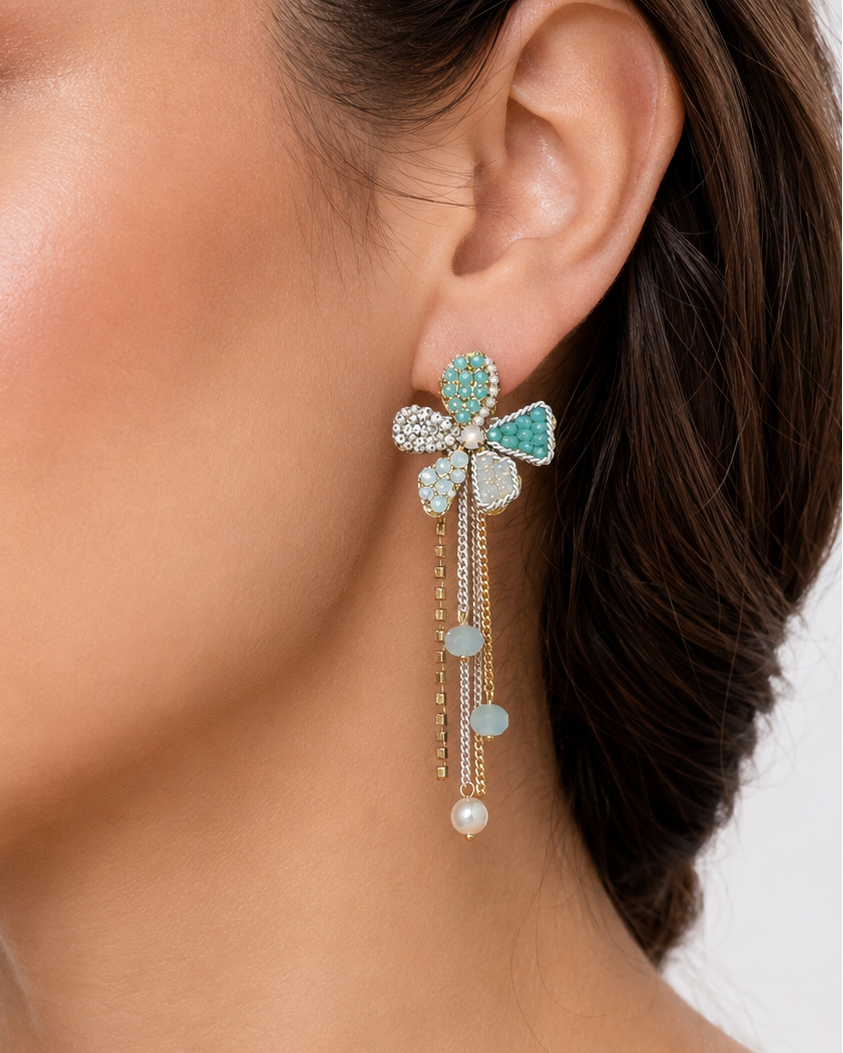 Flower Tassle Earring